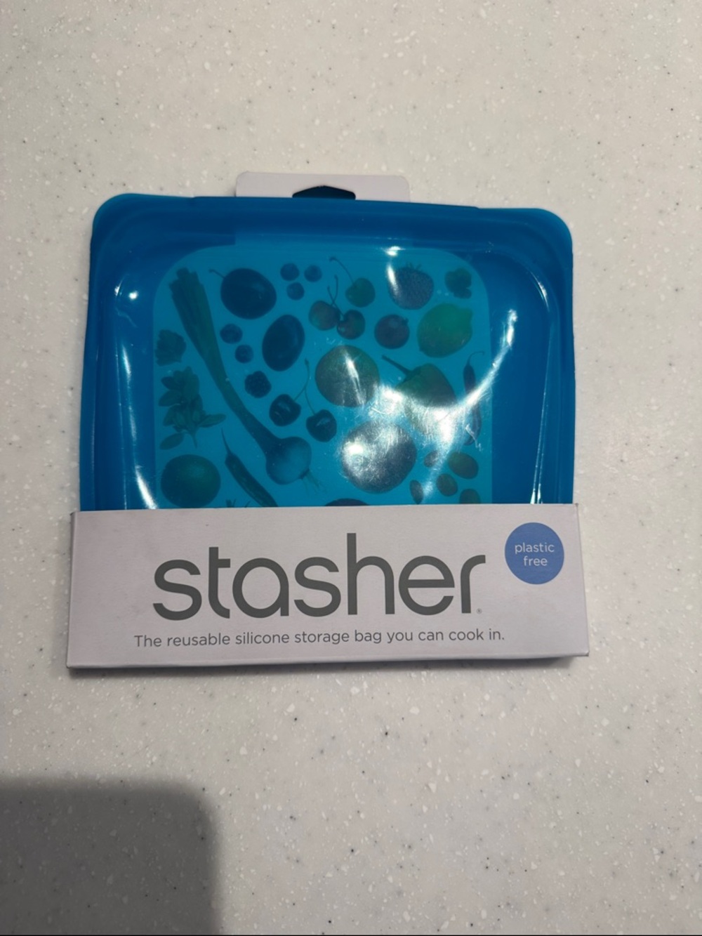 Stasher Reusable Silicone Sandwich sized Storage Bag - Blue